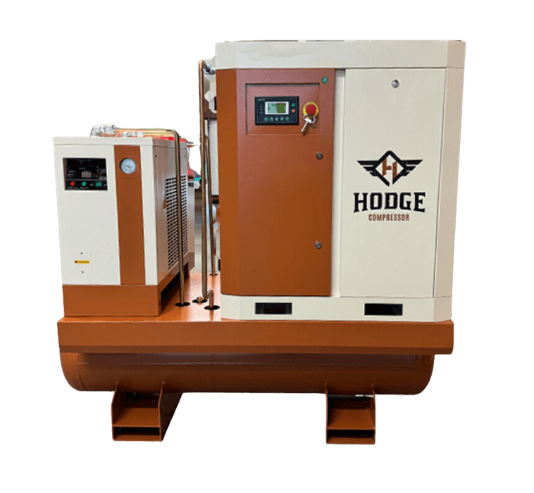 A Hodge Industrial Tank Mounted air Compressor